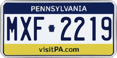 PA license plate MXF2219