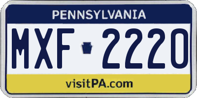 PA license plate MXF2220