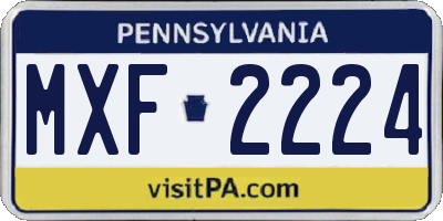 PA license plate MXF2224
