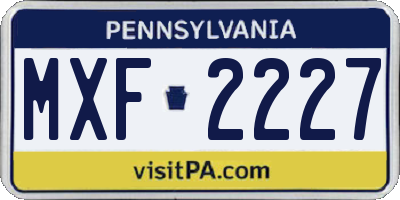 PA license plate MXF2227