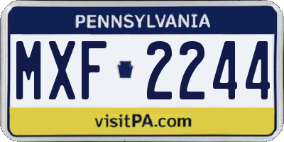 PA license plate MXF2244