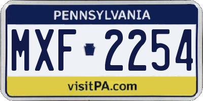 PA license plate MXF2254