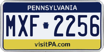 PA license plate MXF2256