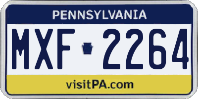 PA license plate MXF2264