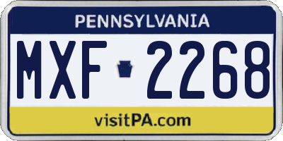 PA license plate MXF2268