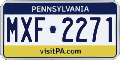 PA license plate MXF2271