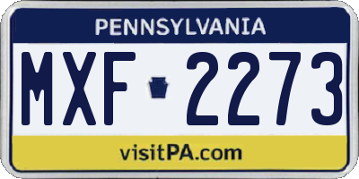 PA license plate MXF2273