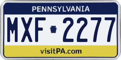 PA license plate MXF2277