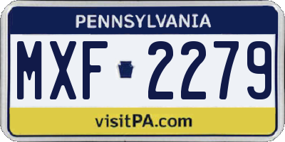 PA license plate MXF2279