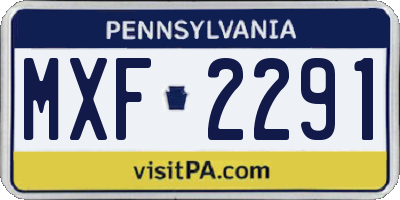 PA license plate MXF2291