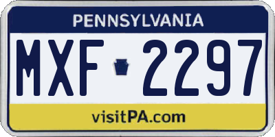 PA license plate MXF2297