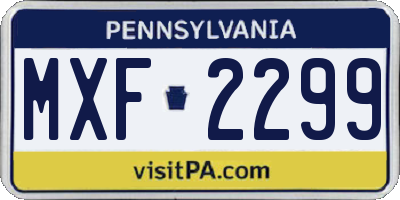 PA license plate MXF2299