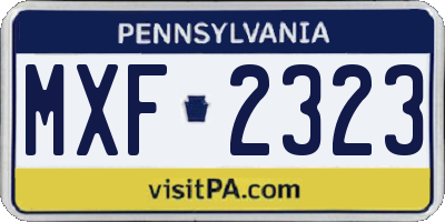 PA license plate MXF2323