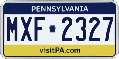 PA license plate MXF2327