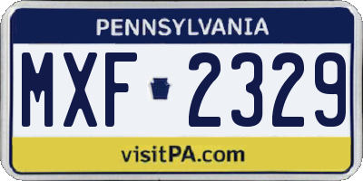 PA license plate MXF2329