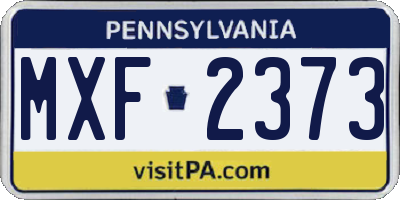 PA license plate MXF2373