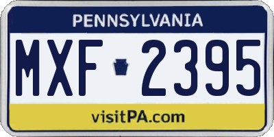 PA license plate MXF2395