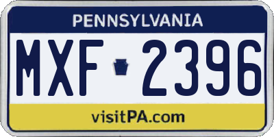 PA license plate MXF2396