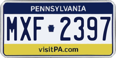 PA license plate MXF2397