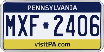 PA license plate MXF2406