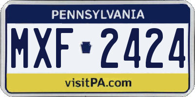 PA license plate MXF2424