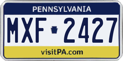 PA license plate MXF2427