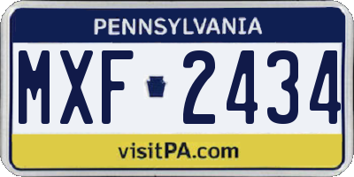 PA license plate MXF2434