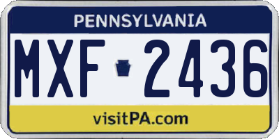 PA license plate MXF2436