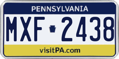 PA license plate MXF2438