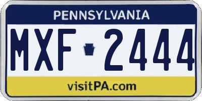 PA license plate MXF2444