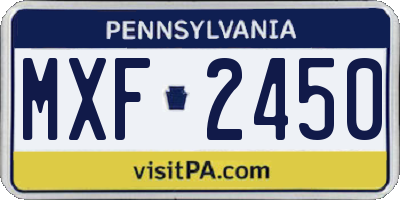 PA license plate MXF2450
