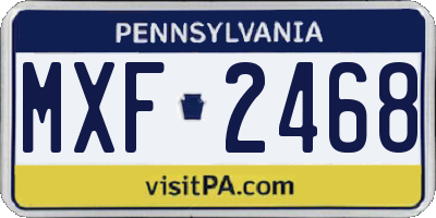 PA license plate MXF2468