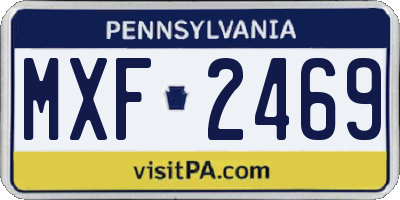 PA license plate MXF2469