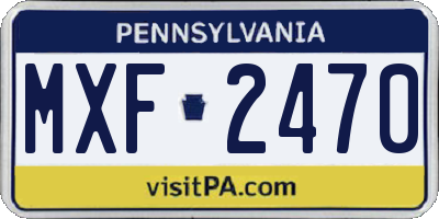 PA license plate MXF2470