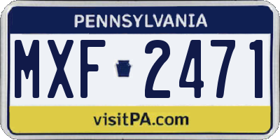 PA license plate MXF2471