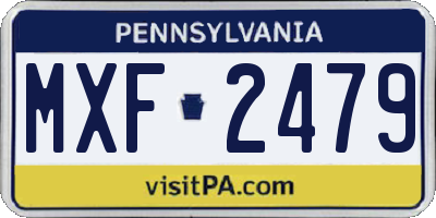 PA license plate MXF2479
