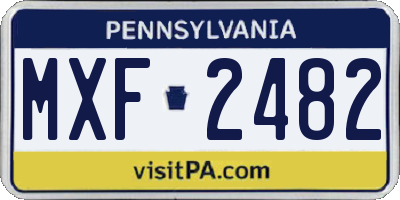 PA license plate MXF2482