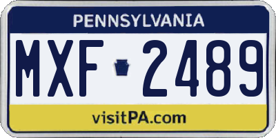 PA license plate MXF2489