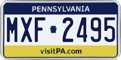 PA license plate MXF2495
