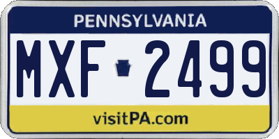 PA license plate MXF2499