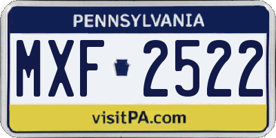 PA license plate MXF2522