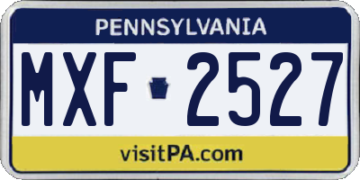 PA license plate MXF2527