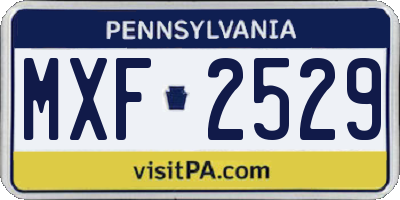 PA license plate MXF2529