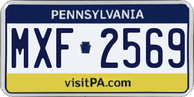 PA license plate MXF2569