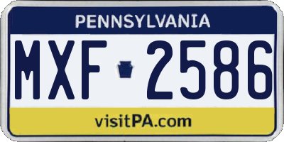 PA license plate MXF2586