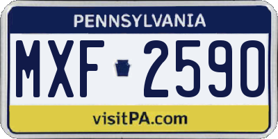 PA license plate MXF2590