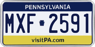 PA license plate MXF2591