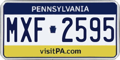 PA license plate MXF2595