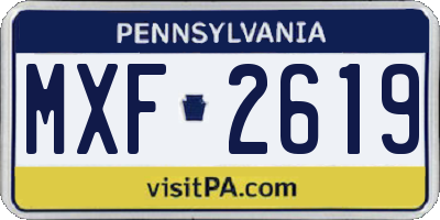 PA license plate MXF2619