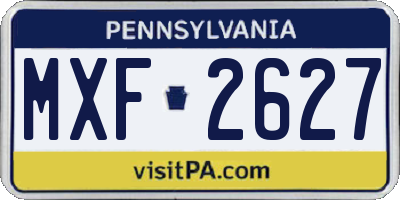 PA license plate MXF2627